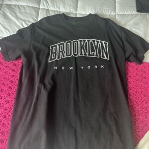 Brandy Melville/John Galt Oversized Brooklyn New York Black T-Shirt